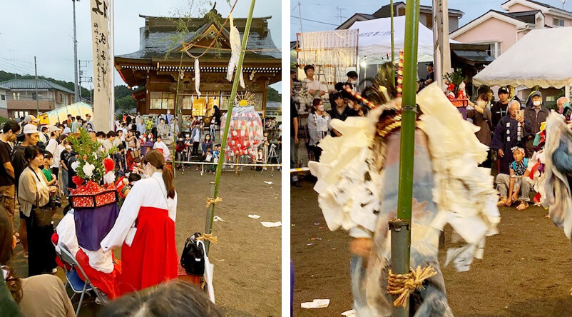 あきる野市小宮神社例大祭の獅子舞の舞