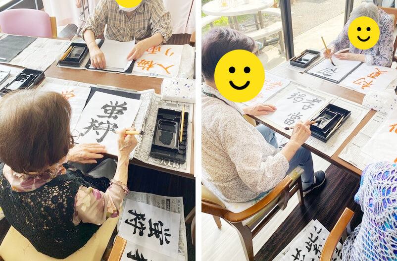 書道の様子